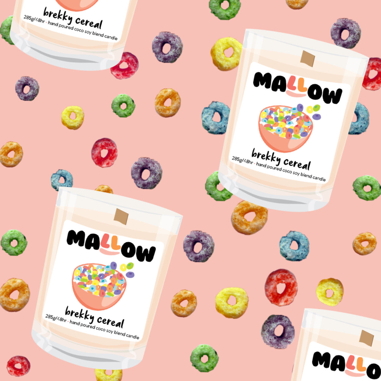 Froot Loops Brekky Cereal Candle