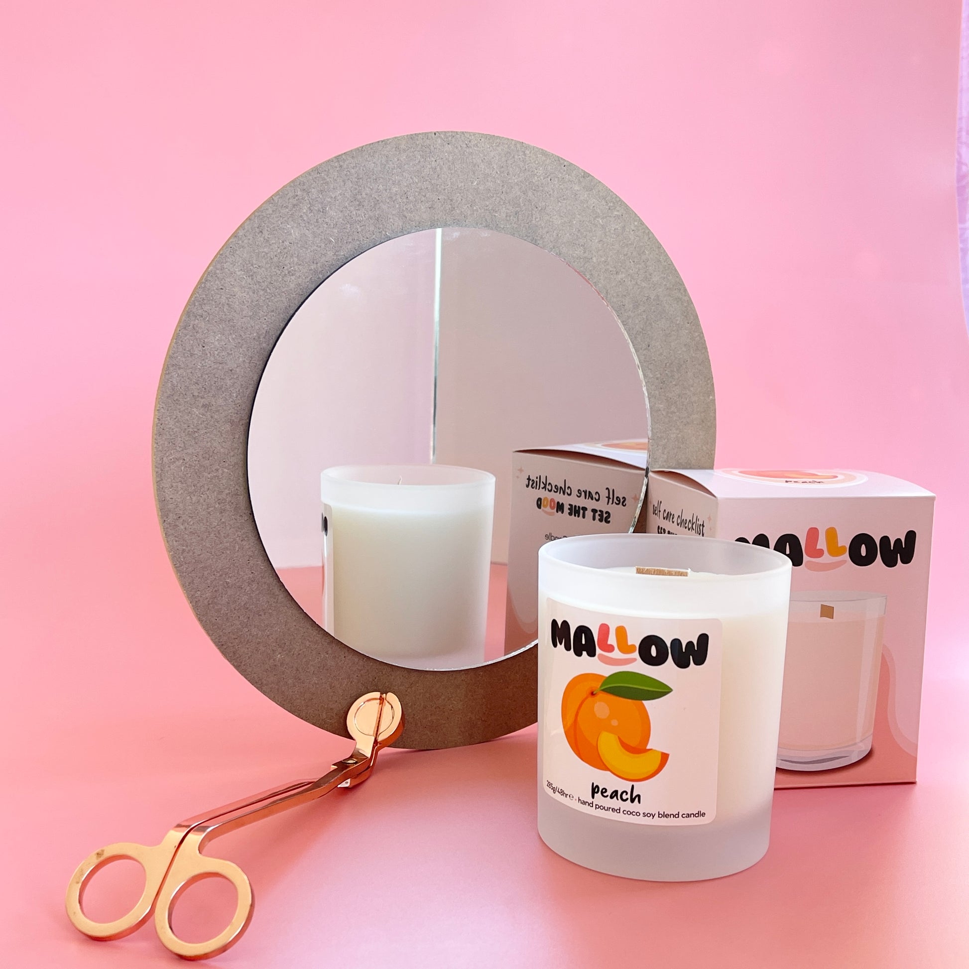 mallow peach candle