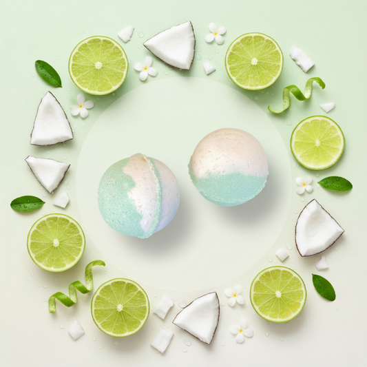 lim and coconut bath bomb