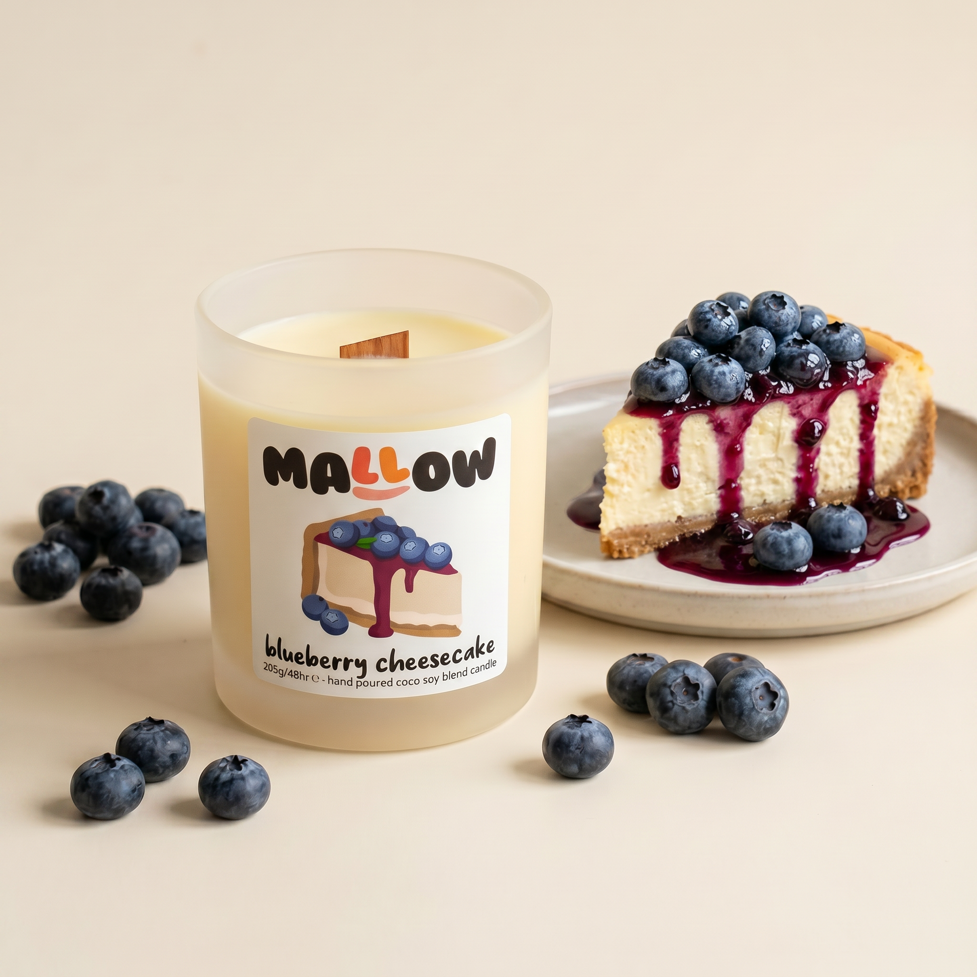 Mallow Blueberry Cheesecake Woodwick Candle