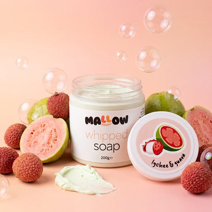 lychee & guava whipped soap